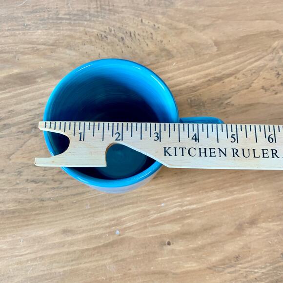 Pier 1 Coffee Mugs Essential Colours Teal 2 Discontinued Chunky Hand Painted - Picture 11 of 11